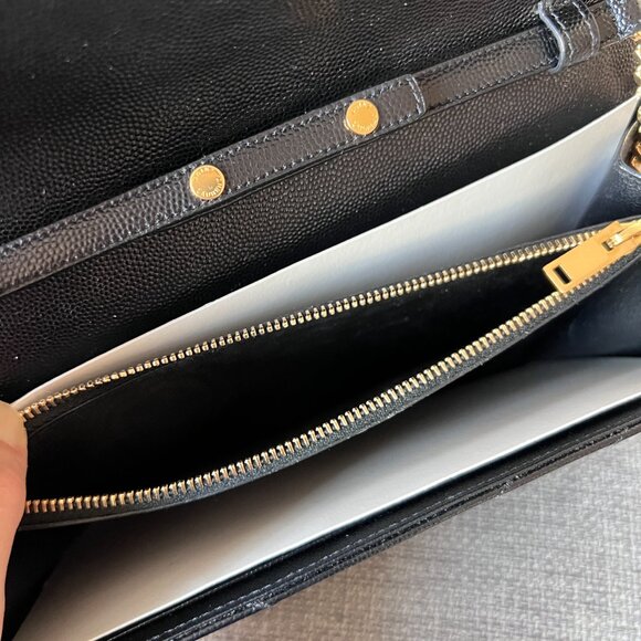 Saint Laurent Monogram Wallet on Chain Grained Leather Black (Pre-owned) - Picture 11 of 16